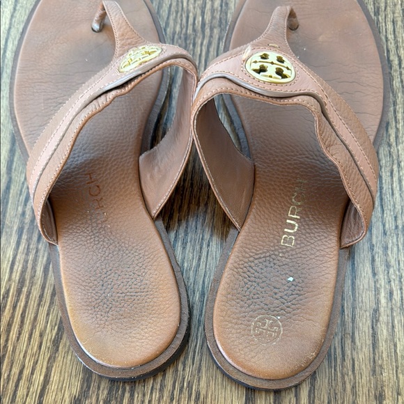 Tory Burch Brown Leather Sandals, Sz 9 - Picture 8 of 12